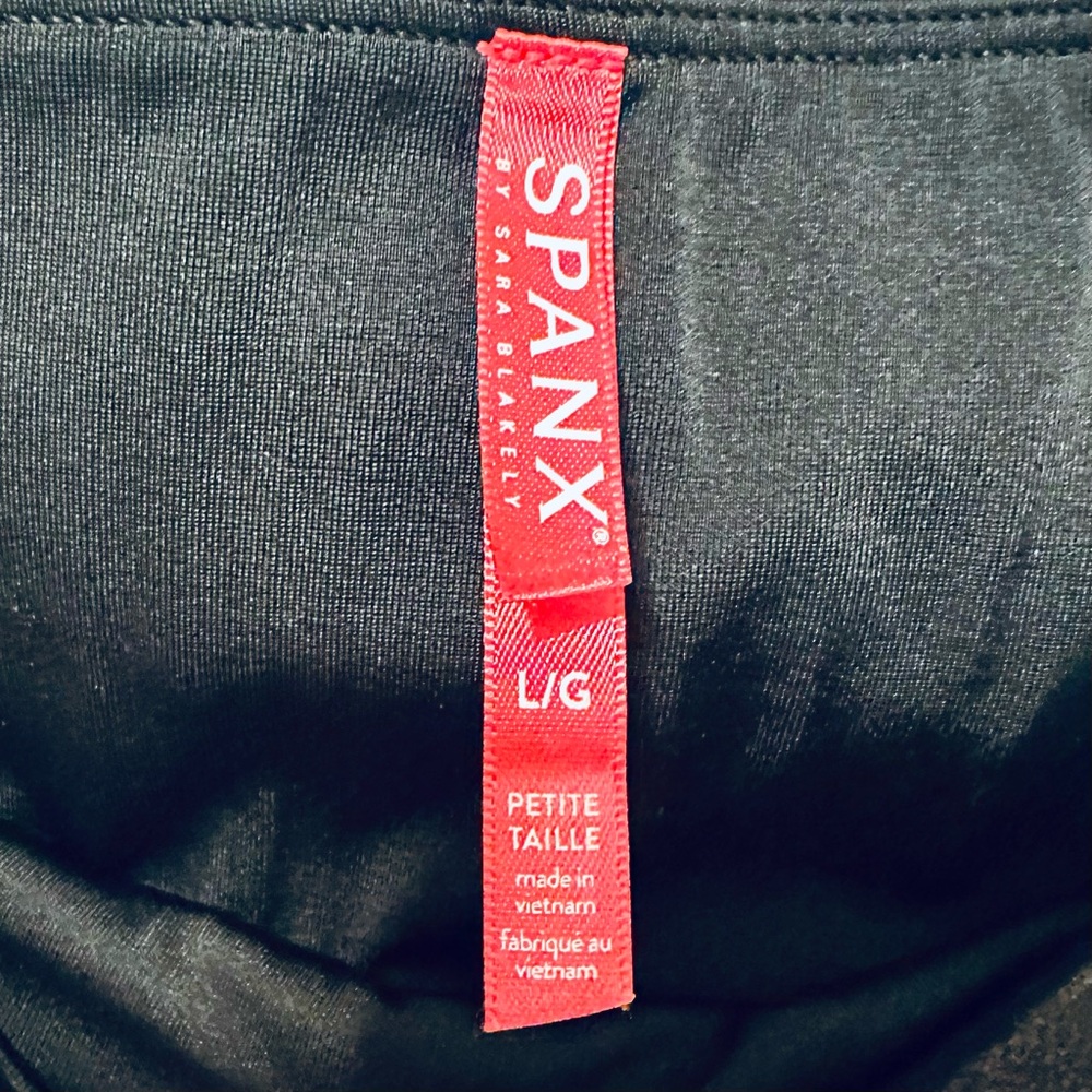 SPANX Faux Leather Shiny Black Leggings size L EUC - Picture 4 of 6